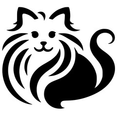 Angora cat logo silhouette