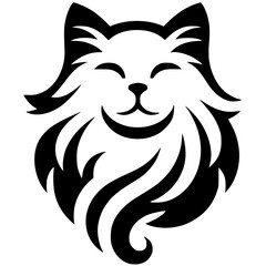 Angora cat logo silhouette