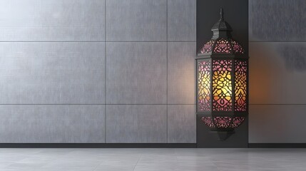 Elegant Ramadan Lantern on Modern Wall Decor
