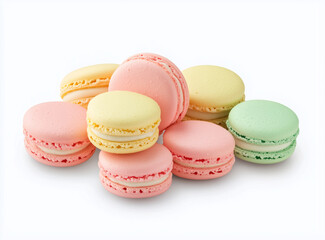 Obraz premium macarons on a pastel background, in a minimalistic style, with pastel colors