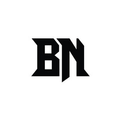 BN monogram logo design letter text name symbol monochrome logotype alphabet character simple logo