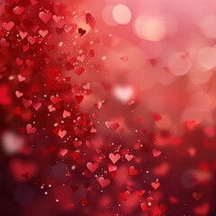 Colorful hearts on a vibrant backdrop