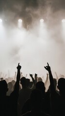 Crowd enjoying a concert in smoky atmosphere