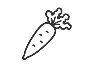 ダイコンのアイコン（線画）のイラスト