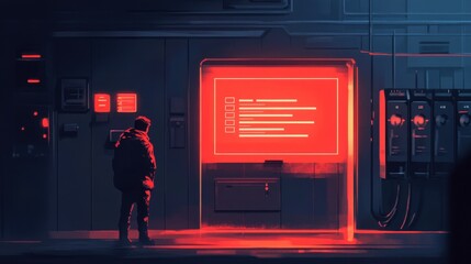 Hacker-themed image with a protected login screen, showing strong password encryption