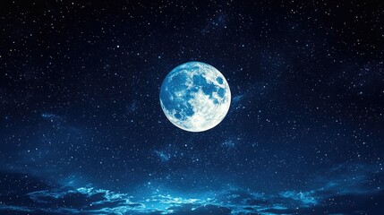 Full moon night sky with clouds. Use Astronomy, nature, and space background