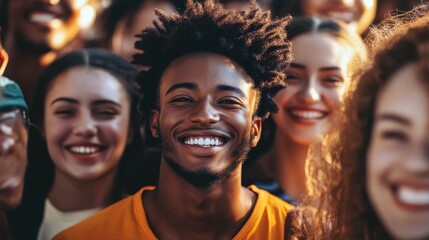 Happy Diverse Group of Young Adults Smiling