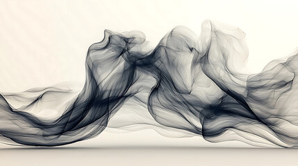 Crisp flowing ink waves create dynamic minimalist style, evoking elegance and movement