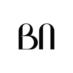 BN monogram logo design letter text name symbol monochrome logotype alphabet character simple logo
