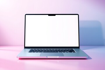 Laptop Notebook isolate blank screen display mockup pc. 