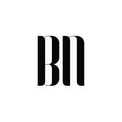 BN monogram logo design letter text name symbol monochrome logotype alphabet character simple logo
