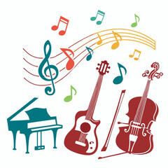 Musical Silhouette vector illustration