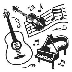 Musical Silhouette vector illustration
