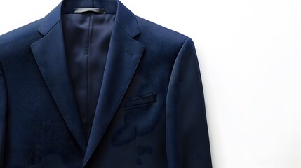 Elegant Dark Blue Blazer: A sophisticated studio shot showcases a dark blue blazer, exuding timeless elegance. The tailored lines and rich color portray a sense of classic style and refined fashion. 