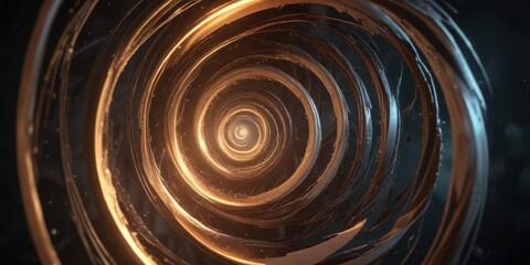 Interconnected spirals rise from the center in a dynamic, swirling motion, interconnected spirals, abstract art, spiraling pattern