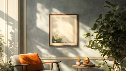 Cozy 3D Rendering Showcasing Elegant Interior Design with Natural Light and Stylish Decor Elements