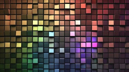 Fototapeta premium Abstract colorful mosaic of 3D cubes.