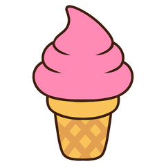 strawberry ice cream cone