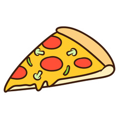 slice of pizza cartoon vector illustration