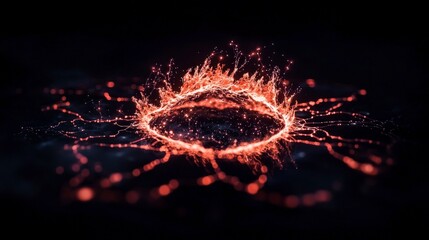 Abstract AI Network  Glowing Ring of Connected Minds  Digital Innovation