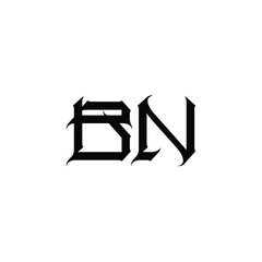 BN monogram logo design letter text name symbol monochrome logotype alphabet character simple logo