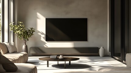 Minimalist Haven of Light and Space Featuring Simple Furniture and Natural Elements in Modern Interior Design