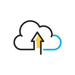 Multi color icon for upload to cloud