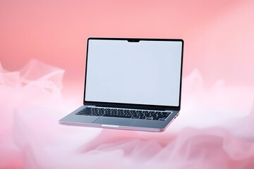 Laptop Notebook isolate blank screen display mockup pc. 