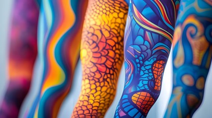 A pair of sleek yoga leggings in a trendy pattern, displayed to highlight flexibility and comfort