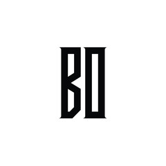 Fototapeta premium BO monogram logo design letter text name symbol monochrome logotype alphabet character simple logo