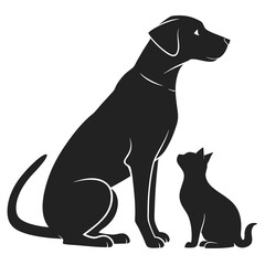 Cat Dog Silhouette vector illustration