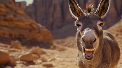 Divine Dialogue: Balaam's Donkey Speaks in Moabite Landscape with Vibrant Glow and Ample Copy Space