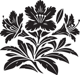 Jasmine Flower Vector Illustration, Jasmine Flower silhouette vector icon black and white