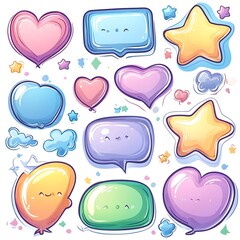 Cute Balloon & Speech Bubble Collection