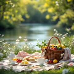 고요한강가의아름다운피크닉
