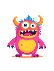 Fototapeta premium happy ugly monster illustration vector