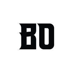 BO monogram logo design letter text name symbol monochrome logotype alphabet character simple logo