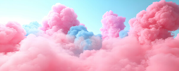 Fototapeta premium Pink blue cloudscape, dreamy sky, background