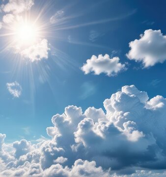 Light clouds floating in a blue sky background above , blue, light, aerial