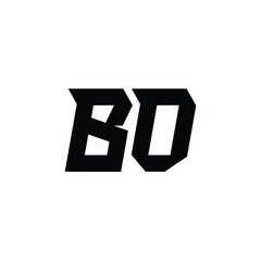 BO monogram logo design letter text name symbol monochrome logotype alphabet character simple logo