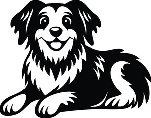 Dog lying down premium quality silhouette vector illustration, Dog lying down line art vector, Dog lying down vector logo icon