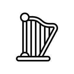 Harp musical instrument icon line vector design in trendy style