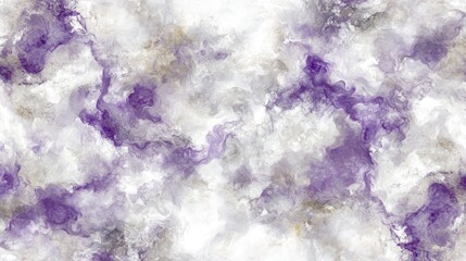 Obraz premium Artistic abstract composition featuring swirling purple and white pigments in space