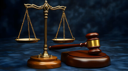 Justice scales gavel legal blue