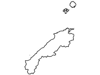 少しゆるい白い島根県地図 中国地方 西日本
