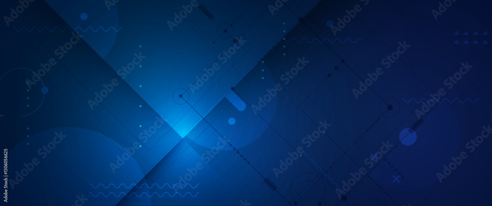 Poster Vector Abstract circuit board design with line, dot on cyber space background, Illustration computer, science, digital network, modern communication technology, big data, connection futuristic concept