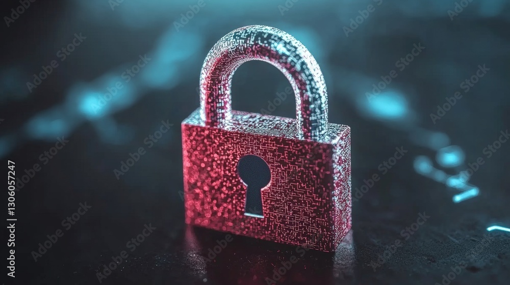 Poster close-up of a heavy-duty lock against a plain background emphasizing strength and security features