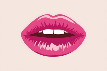vector illustration of a red lips