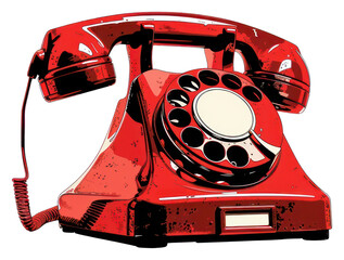 Red vintage phone electronics device grass.