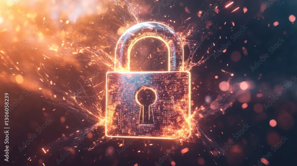 Poster a simple yet effective padlock representing security and protection in a modern world of digital inf